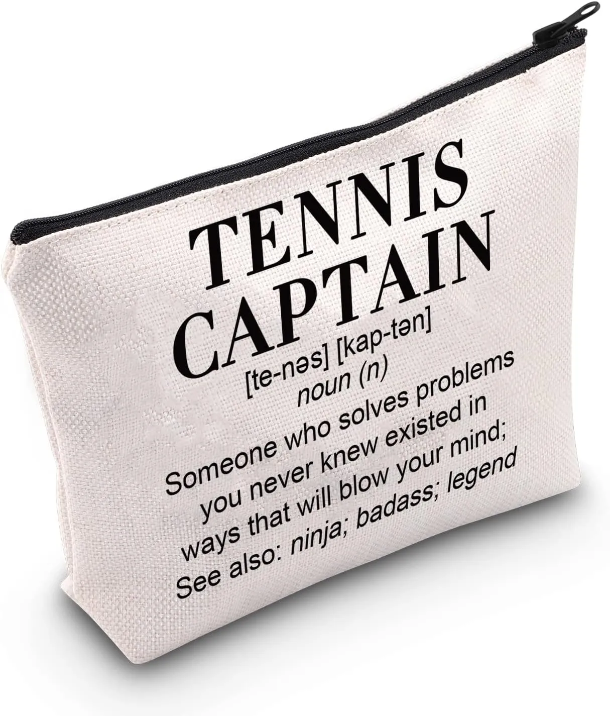 TSOTMO Tennis Captain Makeup Bag Gift Tennis Captain Definition Zipper Pouch Tennis Player Coach Gift Thank You Gift For Captain Tennis Lover Gift (TENNIS CAPTAIN)