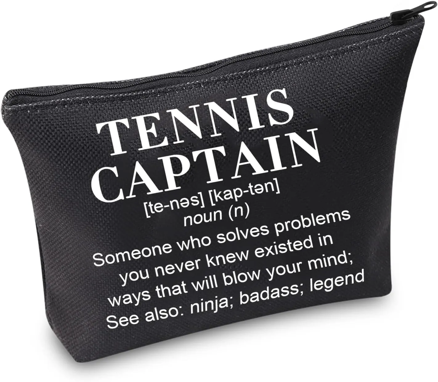 TSOTMO Tennis Captain Makeup Bag Tennis Definition Zipper Pouch for Player Coach Thank You Gift for Captain