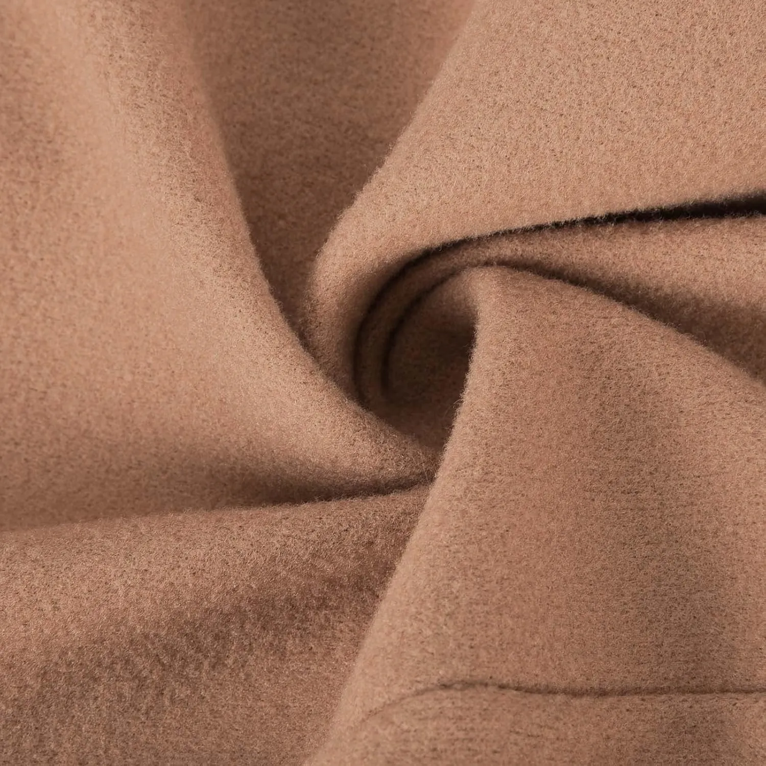 tuduoms Women's Double Breasted Duster Trench Coat Slim Mid-length Maxi Long Overcoat Elegant Solid Color Wool Blend Pea Coat