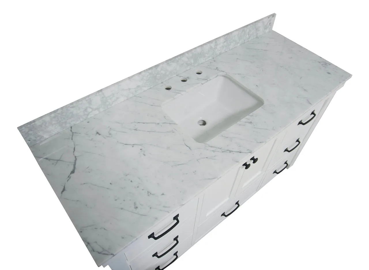 Tuscany 60-inch Single Vanity with Carrara Marble Top