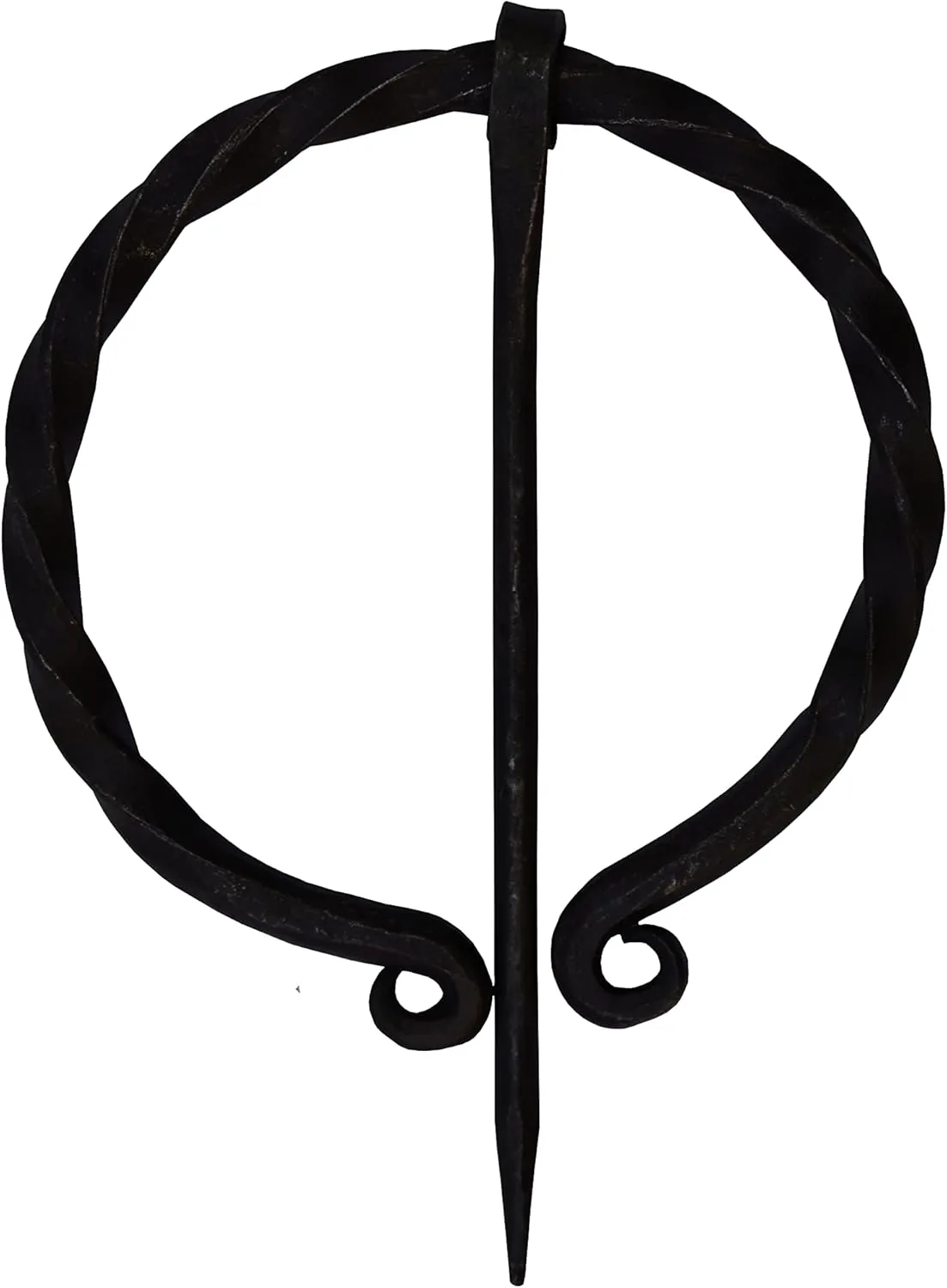 Viking Traders Hand-Forged Medieval design Twisted O shape brooch with clock pin unisex for cloak shawl and scarf