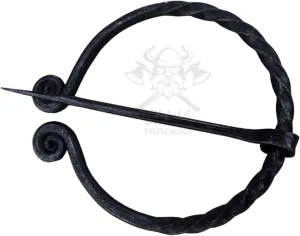 Viking Traders Twisted Ring Shape Brooch Hand forged medieval artifacts from nordiac past iron pin for cloak