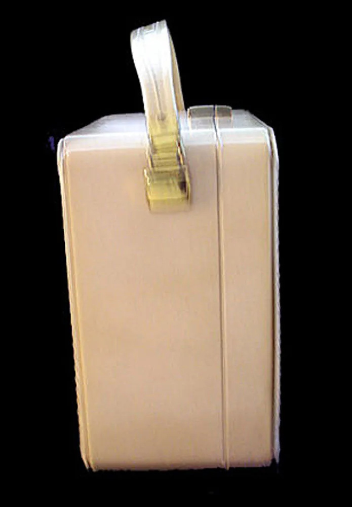 VINTAGE CHIC SAKS FIFTH AVENUE COSMETIC OVERNIGHT TRAIN CASE W COSMETIC CONTAINERS