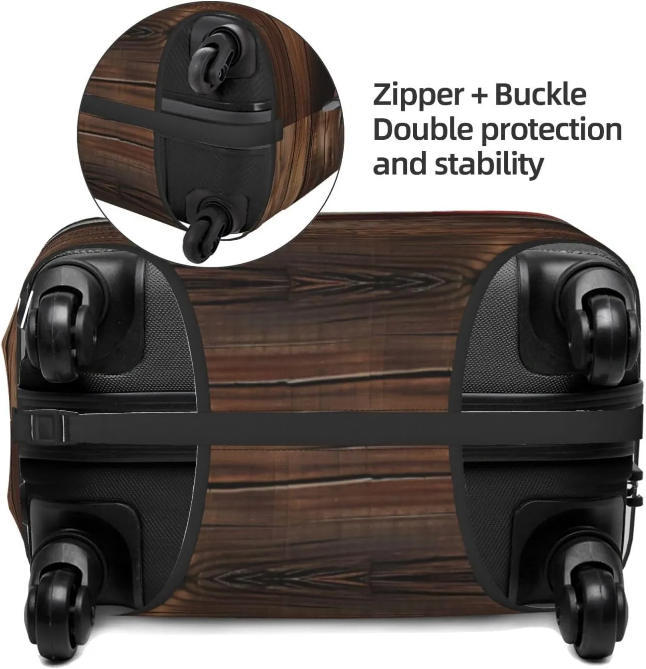 VOSERY Luggage Cover Protector Suitcase Cover - Rustic American Flag Wood High Elasticity Suitcase Cover for Luggage