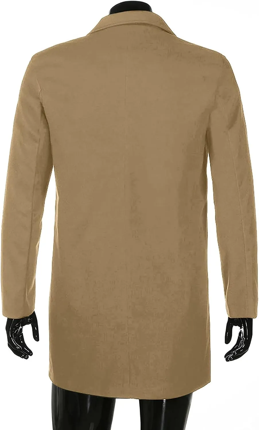 WENKOMG1 Men Winter Slim Coat,Trench Lapel Long Jacket Double Breasted Coat Soft Elegant windbreaker