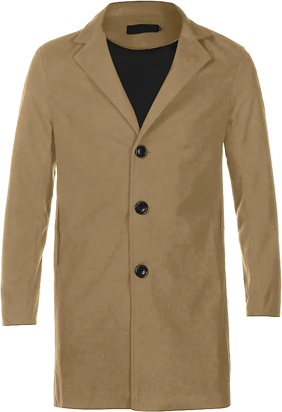 WENKOMG1 Men Winter Slim Coat,Trench Lapel Long Jacket Double Breasted Coat Soft Elegant windbreaker