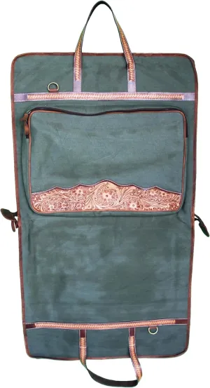 Western Canvas Antique Floral Tooled Travel Carry Garment Storage Bag 32SK04