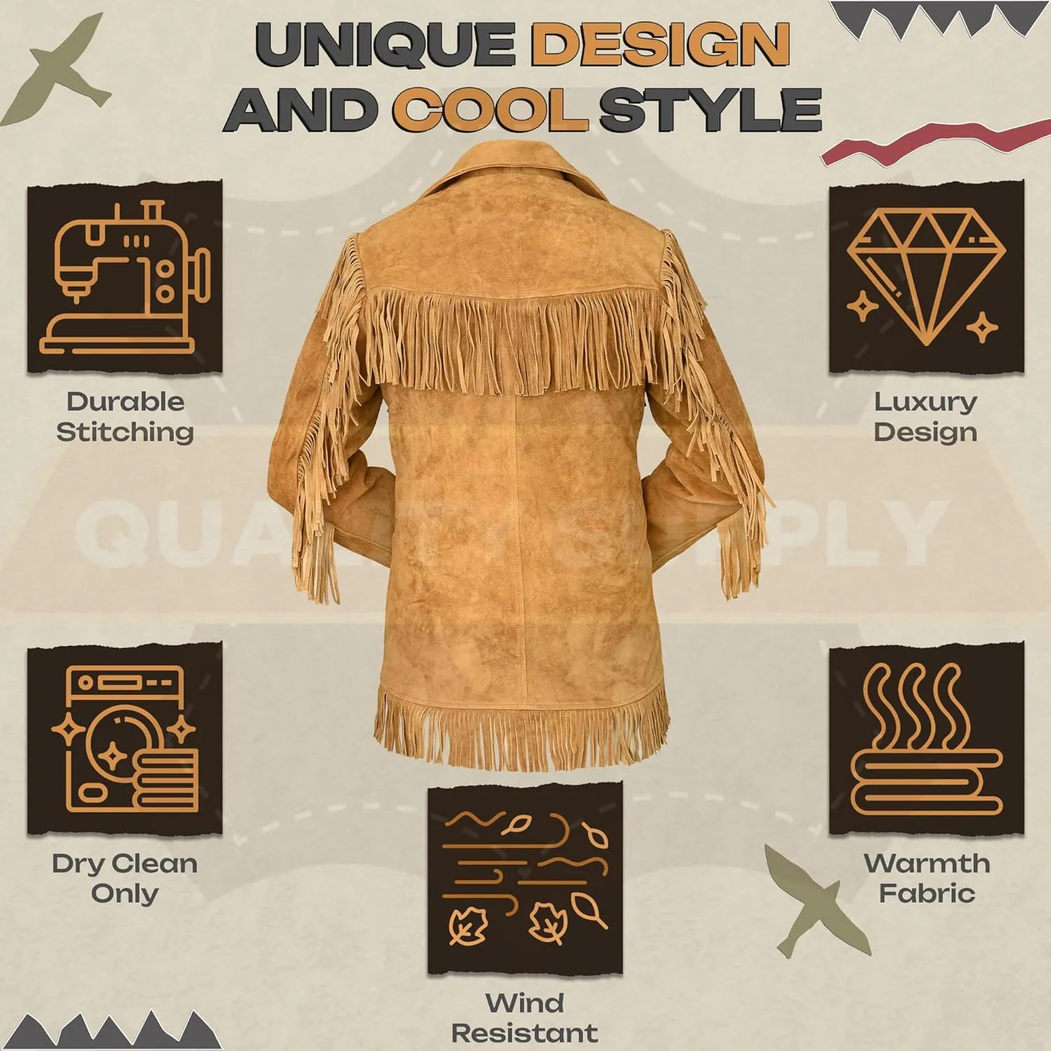 Western Genuine Leather Suede Jacket Women Cowlady Native American Ladies Fringe Cowgirl Jacket with Tassels