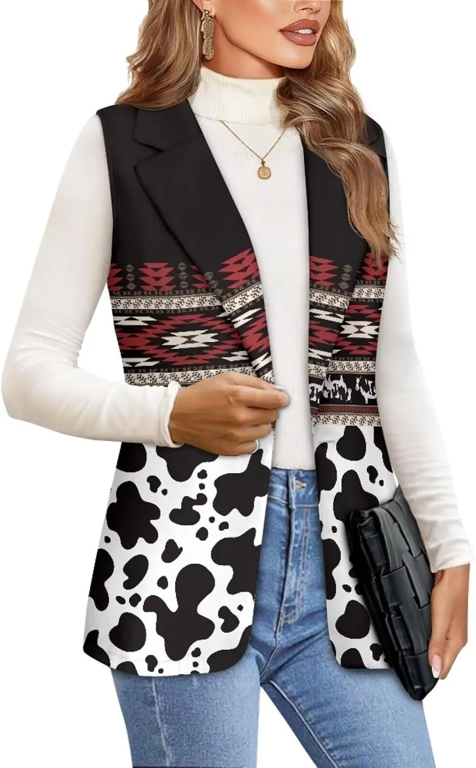 Western Vest For Women,Casual Women Suit Vest,Slim Sleeveless Blazers,S-5XL