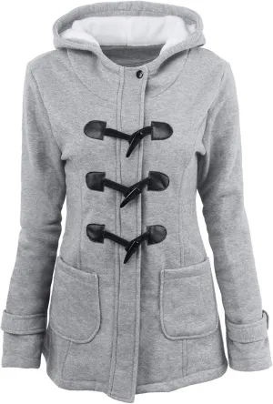 Winter Coats for Women 2024 Trendy Fleece Sherpa Lined Jacket Suede Leather Faux Fur Pea Coats with Horn Buttons