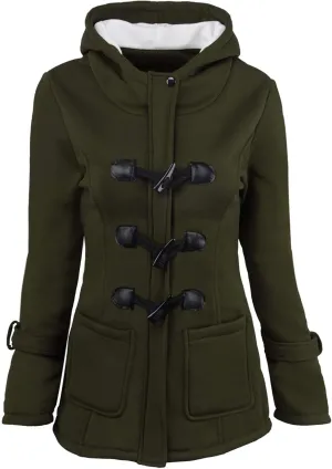 Winter Coats for Women 2024 Trendy Fleece Sherpa Lined Jacket Suede Leather Faux Fur Pea Coats with Horn Buttons