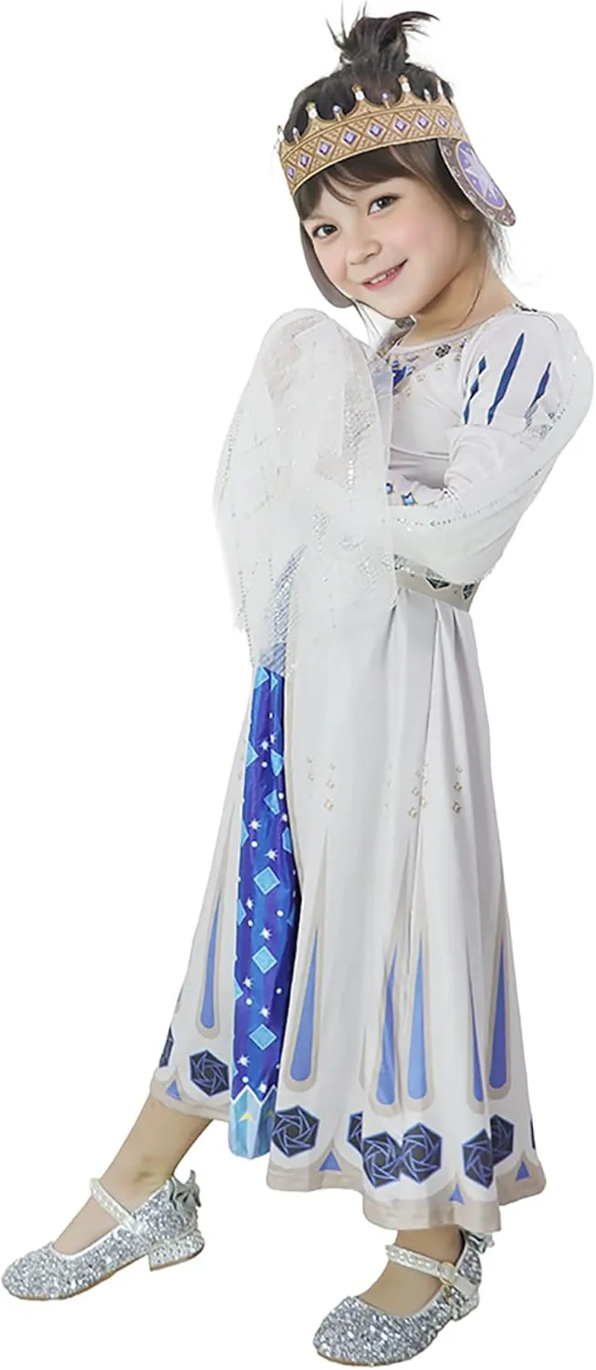 Wish King Magnifico Amaya Costume Queen Cosplay Outfit Dress with Cloak Halloween Party Set