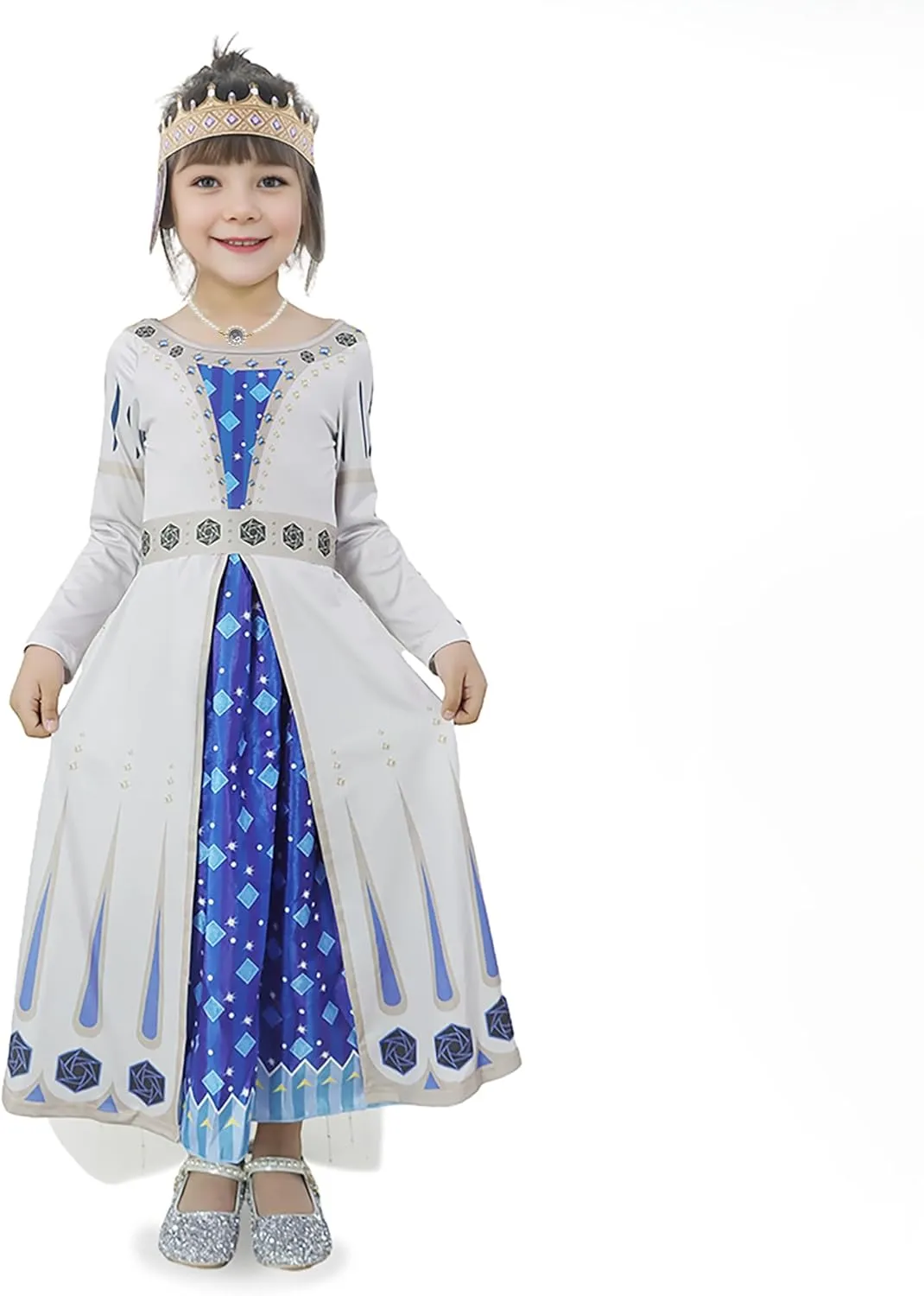 Wish King Magnifico Amaya Costume Queen Cosplay Outfit Dress with Cloak Halloween Party Set