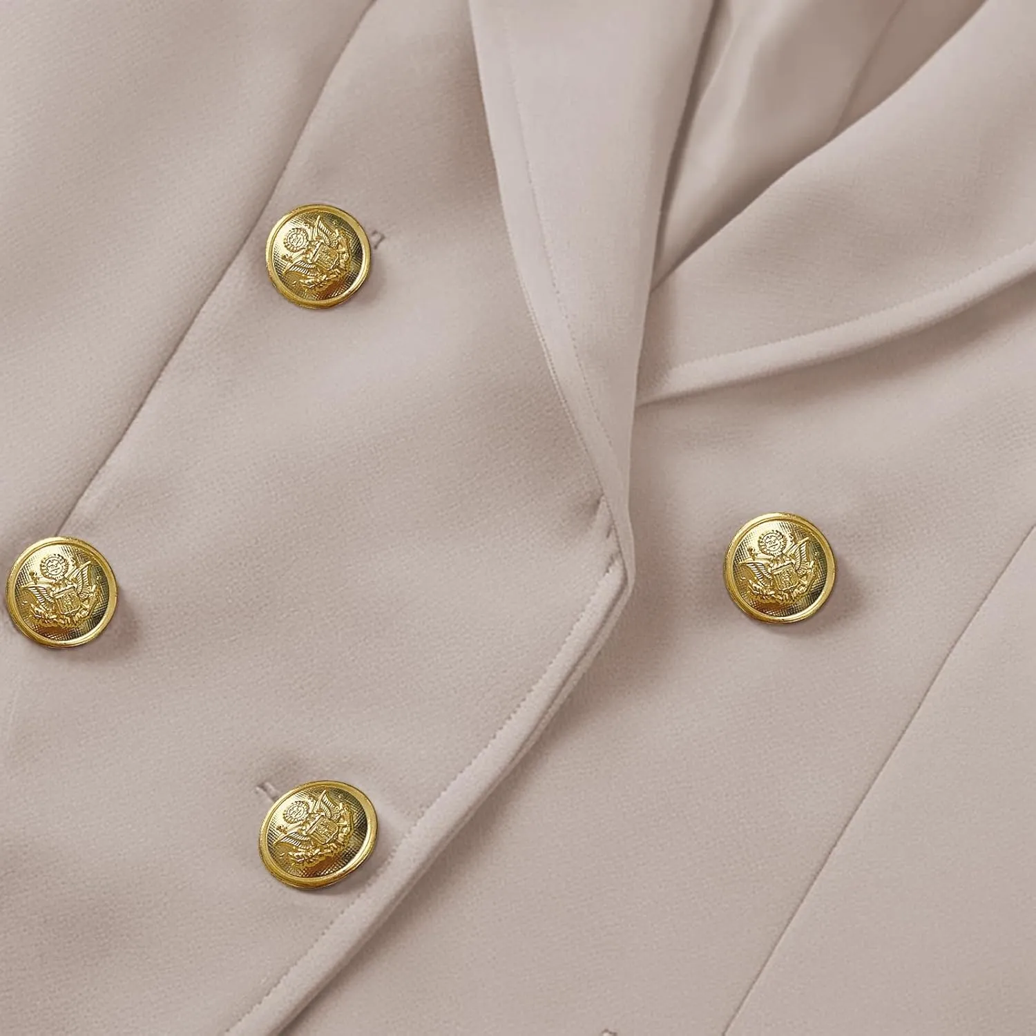 Women Blazer Suit Jacket Double Breasted Button Down Long Sleeves Blazers