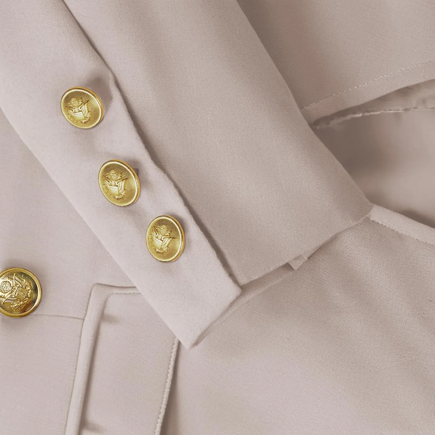 Women Blazer Suit Jacket Double Breasted Button Down Long Sleeves Blazers