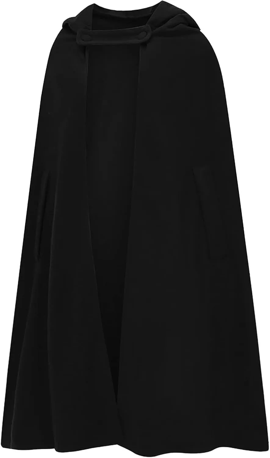 Women Hooded Trench Coat 2022 Winter Fashion Open Front Cardigan Jacket Cape Woolen Poncho Long Maxi Cloak Outwear