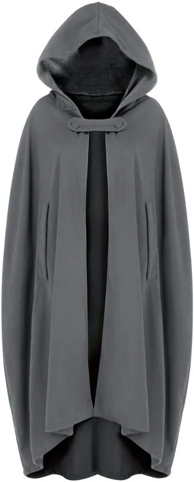 Women Hooded Trench Coat 2023 Victorian Steampunk Cape Fashion Open Front Cardigan Jacket Long Maxi Cloak Outwear