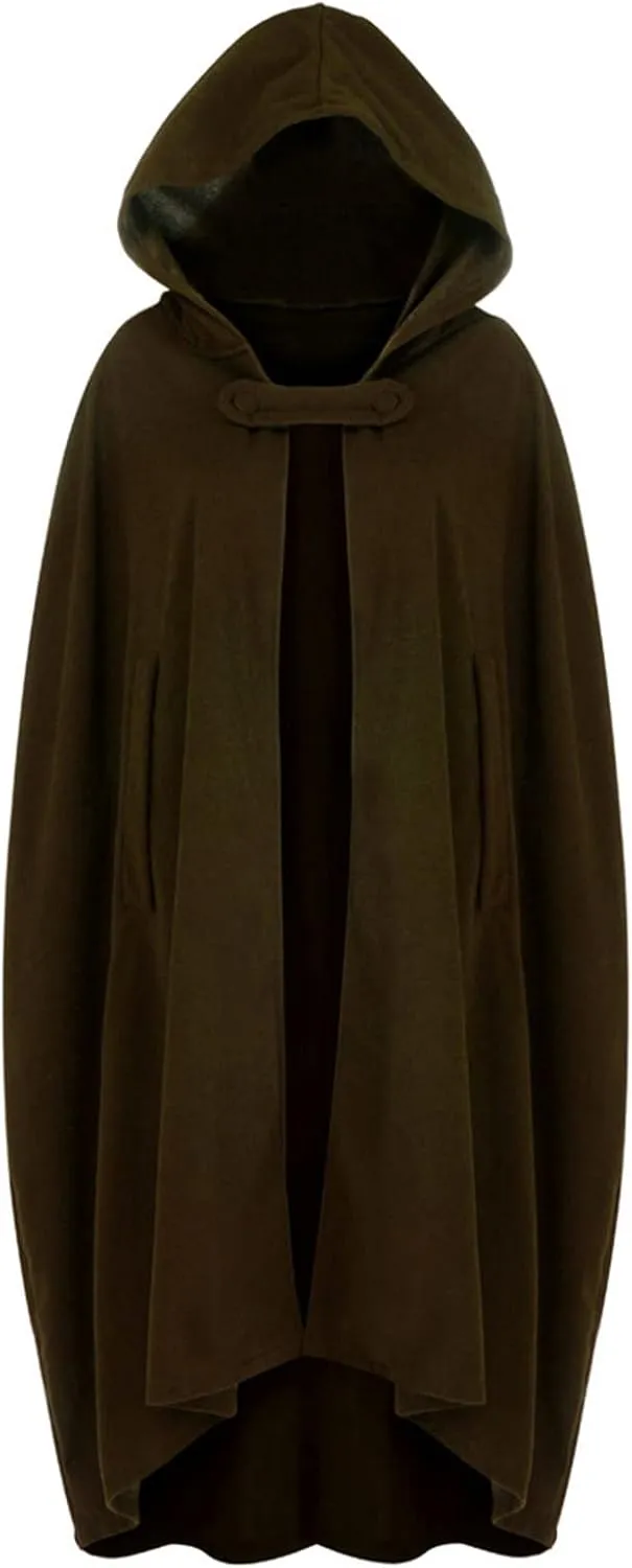 Women Hooded Trench Coat 2023 Victorian Steampunk Cape Fashion Open Front Cardigan Jacket Long Maxi Cloak Outwear