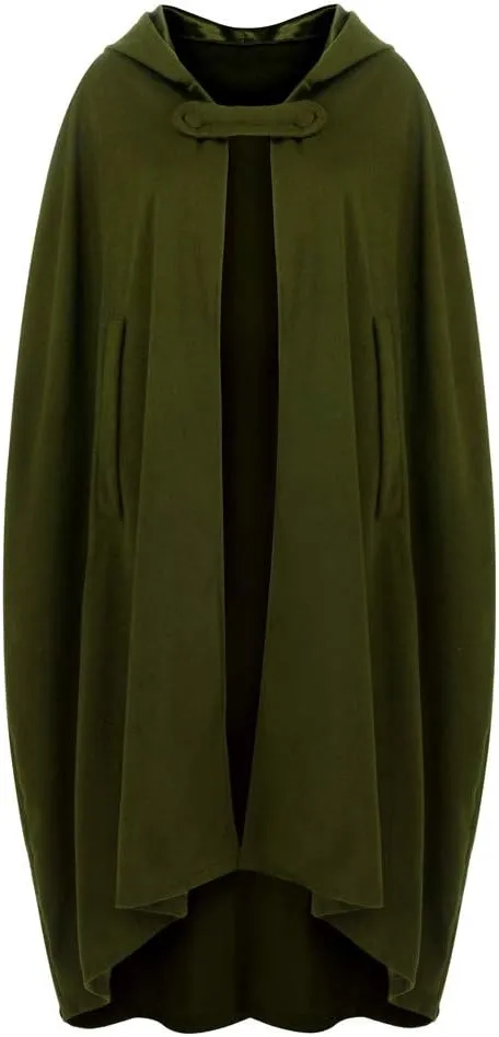Women Hooded Trench Coat 2023 Victorian Steampunk Cape Fashion Open Front Cardigan Jacket Long Maxi Cloak Outwear