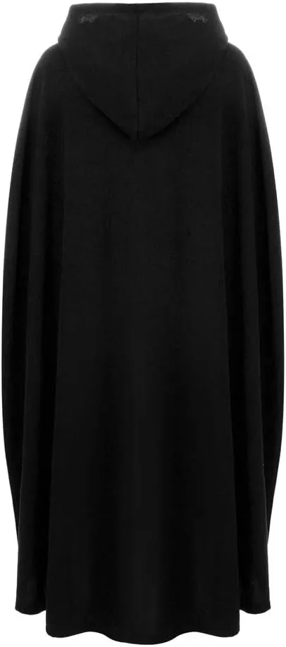 Women Hooded Trench Coat 2023 Victorian Steampunk Cape Fashion Open Front Cardigan Jacket Long Maxi Cloak Outwear