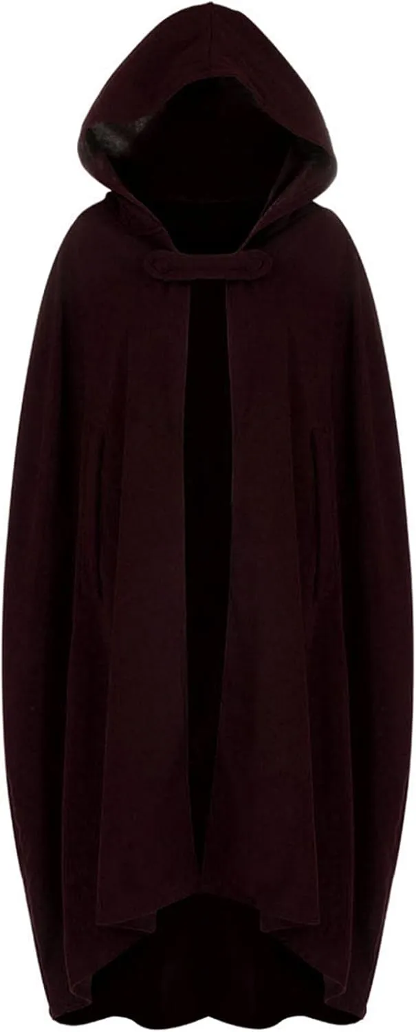 Women Hooded Trench Coat 2023 Victorian Steampunk Cape Fashion Open Front Cardigan Jacket Long Maxi Cloak Outwear
