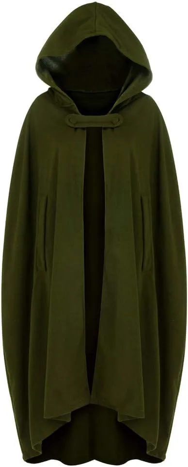 Women Hooded Trench Coat 2023 Victorian Steampunk Cape Fashion Open Front Cardigan Jacket Long Maxi Cloak Outwear