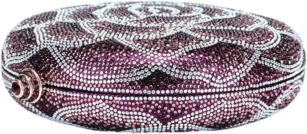 Women Rhinestone Evening Purse Sparkly Crystal Floral Clutch Handbag Chain Strap Shoulder Bag for Formal Prom Party