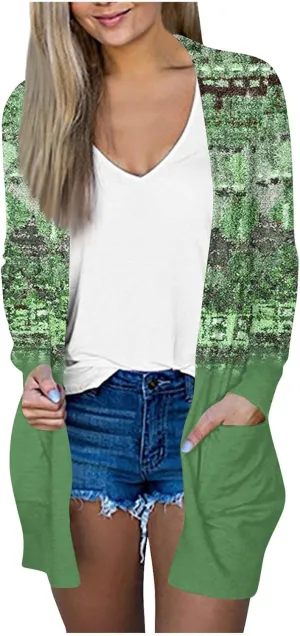 Womens Cardigans Fall 2024, Casual Loose Fit Open Front Fashion Sweaters with Pockets Comfy Going Out Outfits