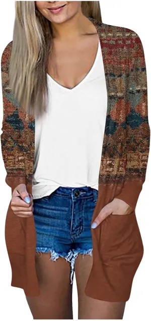 Womens Cardigans Fall 2024, Casual Loose Fit Open Front Fashion Sweaters with Pockets Comfy Going Out Outfits