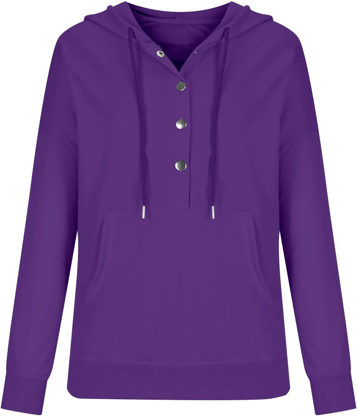 Women's Fashion Hoodies Casual Long Sleeve Button Sweatshirts with Hood Comfy Fall Oversized Clothes Winter Outfits