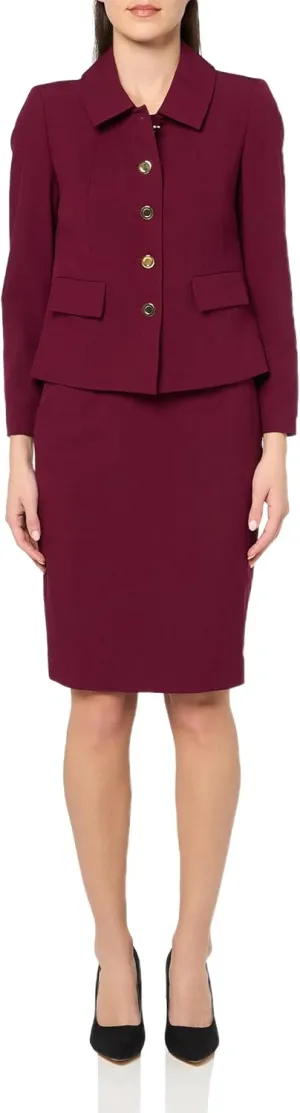 Women's Five Button Blazer & Skirt, 2pc Set