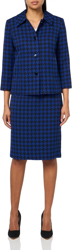 Women's Four Button Boxy Blazer & Skirt, 2pc Set