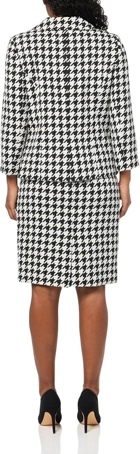 Women's Four Button Boxy Blazer & Skirt, 2pc Set