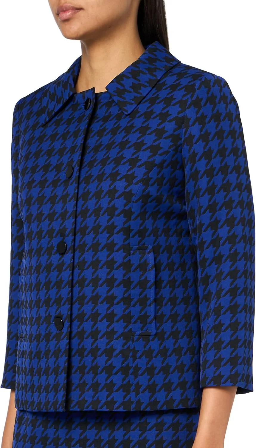 Women's Four Button Boxy Blazer & Skirt, 2pc Set