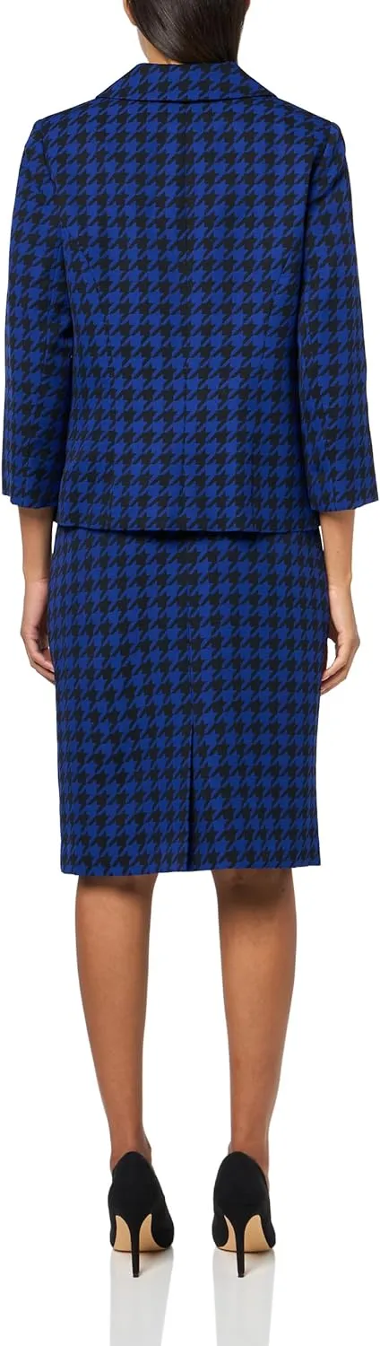 Women's Four Button Boxy Blazer & Skirt, 2pc Set