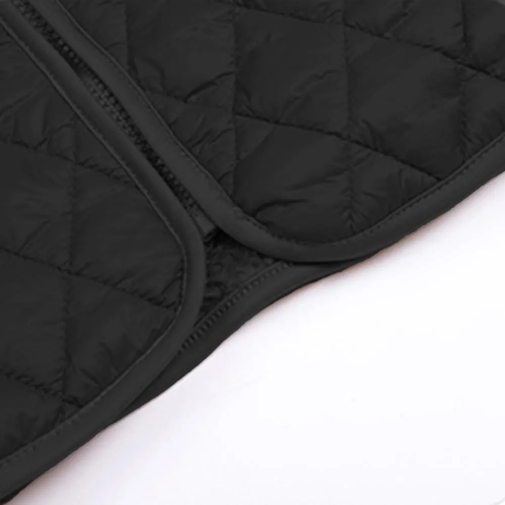Women's Fuzzy Fleece Jacket Cropped Sherpa Coat Long Sleeve Zipper Lightweight Quilted Outwear