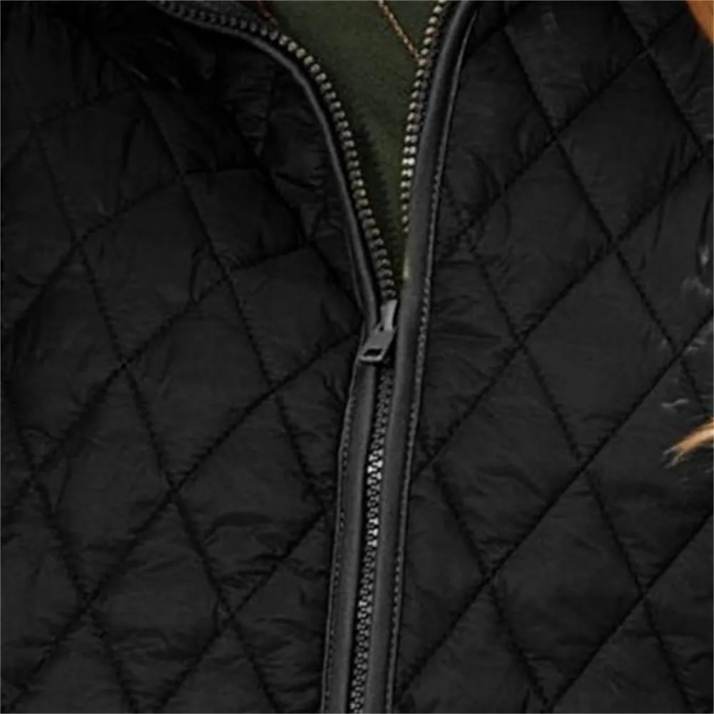 Women's Fuzzy Fleece Jacket Cropped Sherpa Coat Long Sleeve Zipper Lightweight Quilted Outwear