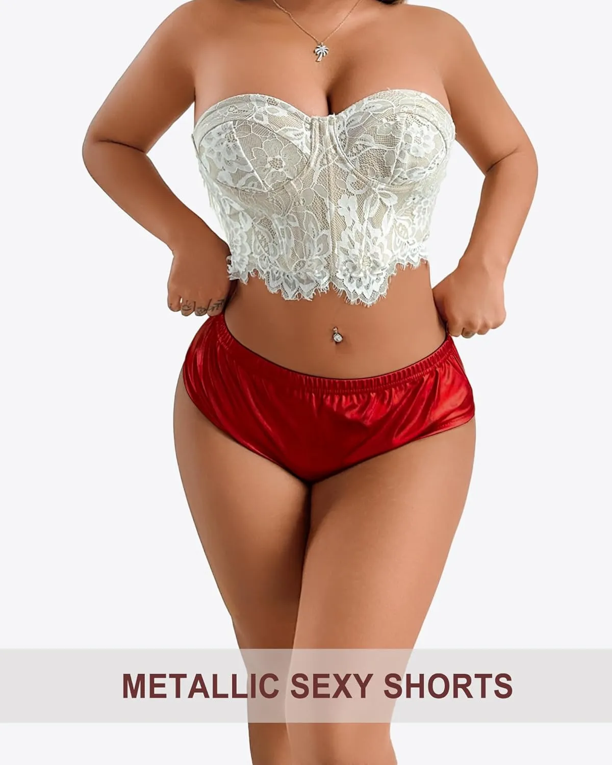 Women's High Waisted Booty Shorts Metallic Sexy Rave Bottoms for Dance Festival Sparkly Disco Party Costume Hot Pants