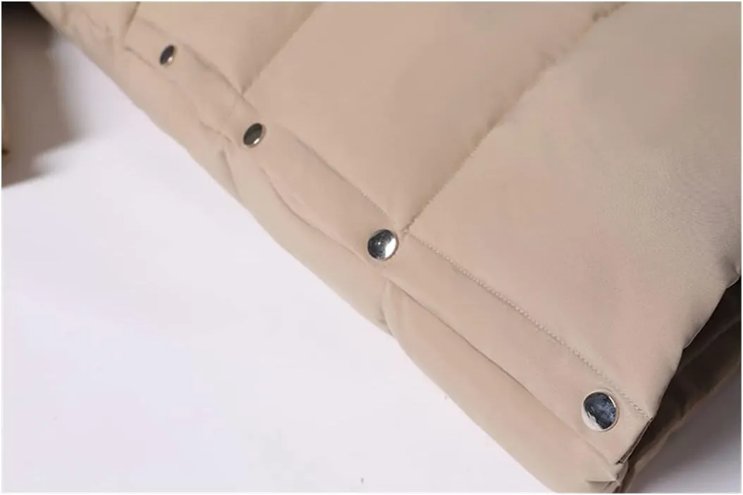 Women's Hooded Stand Collar X-Long Parkas Loose Cotton Padded Causal Coat Ladies Winter Solid Thick Jacket