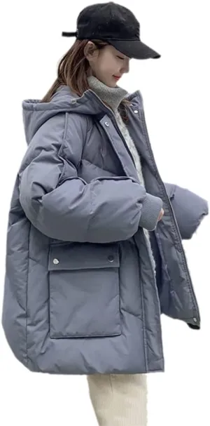 Women's Padded Down Jacket Short Bread Coats Chic Port Style Loose Thick BF Harajuku Student Cotton Parka