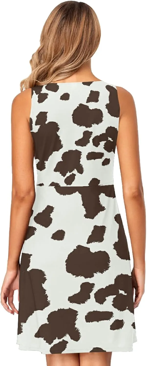 Women's Sleeveless Casual Dresses Swing Cover Up Sundress with Pockets(S-XXL)