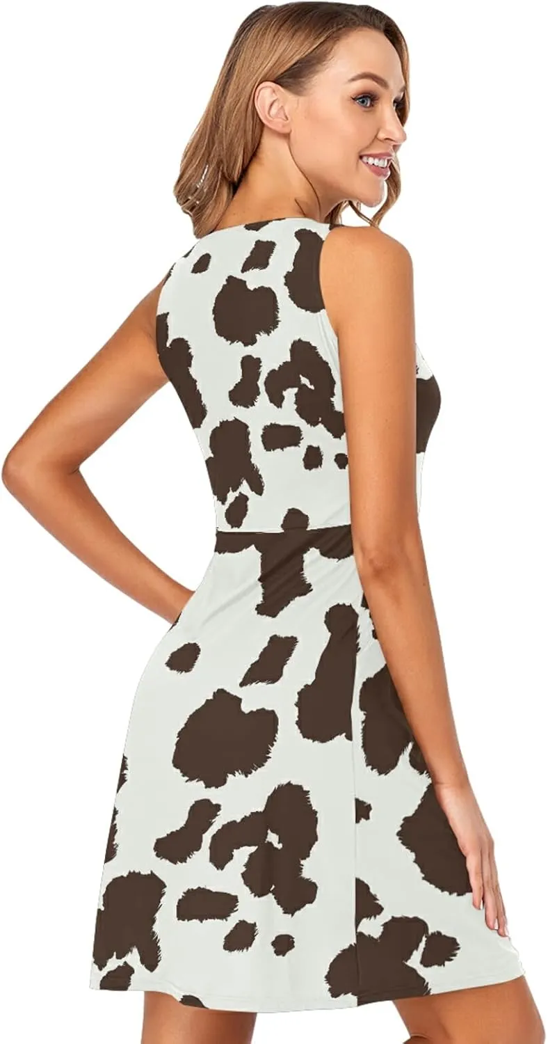 Women's Sleeveless Casual Dresses Swing Cover Up Sundress with Pockets(S-XXL)
