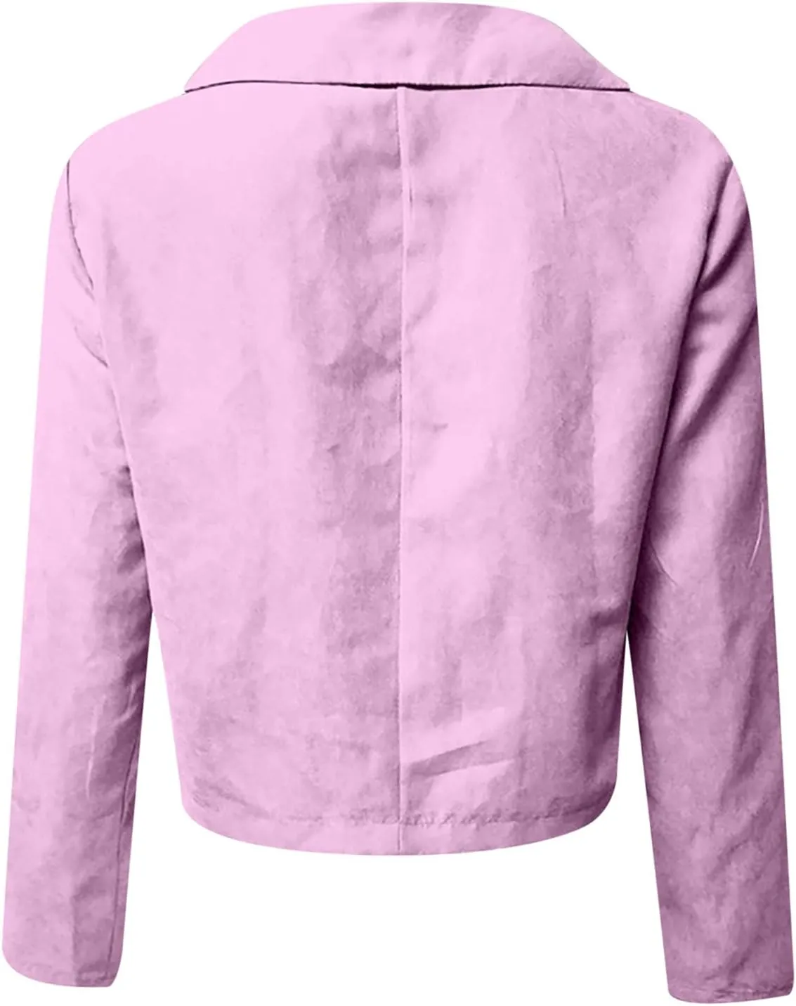 Women's Suede Cropped Jacket Faux Leather Jacket Women Vintage Coats Zip Up Motorcycle Jacket Open Front Cardigan Coat