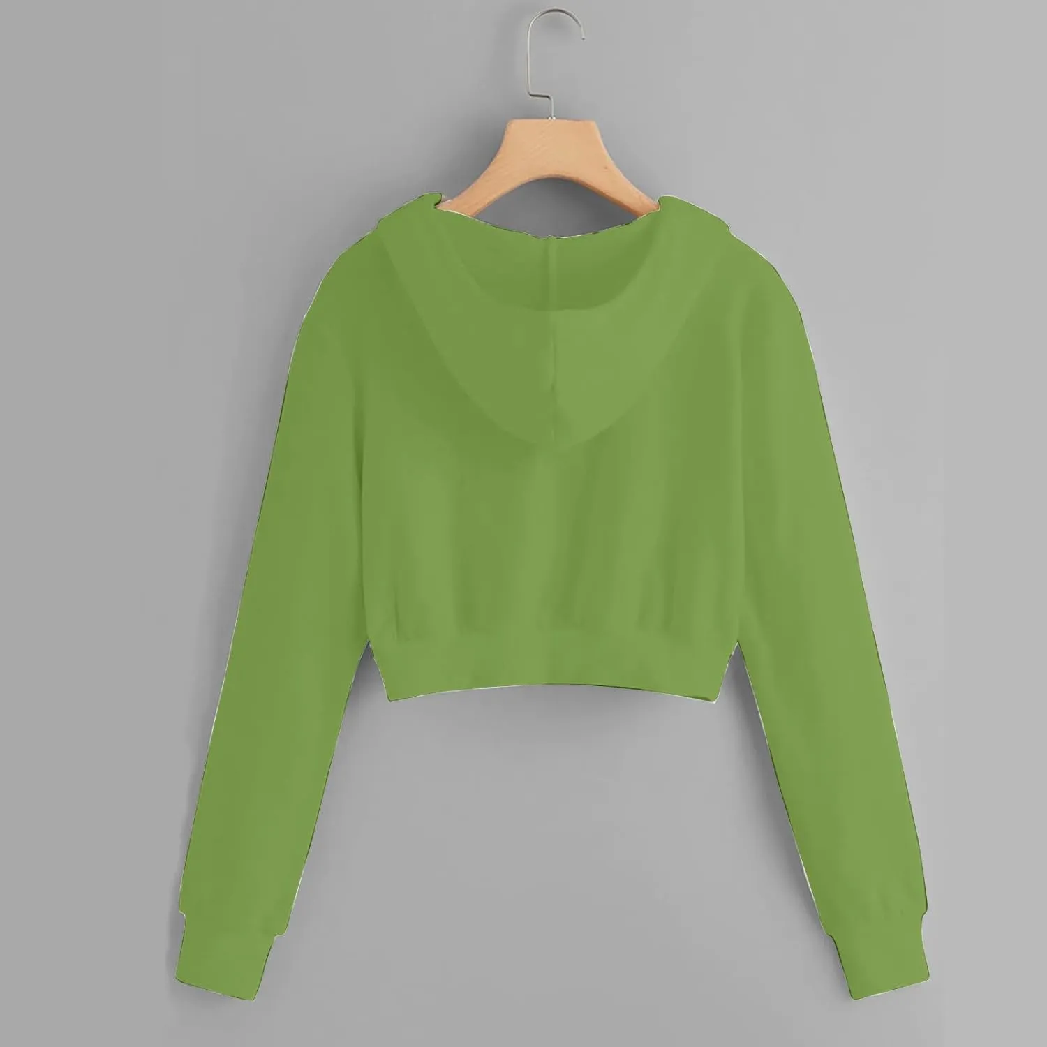 Womens Sweatshirt Trendy Zip up Drawstring Long Sleeve Cropped Hoodies Plus Size Casual Cute Comfy Jacket with Pocket