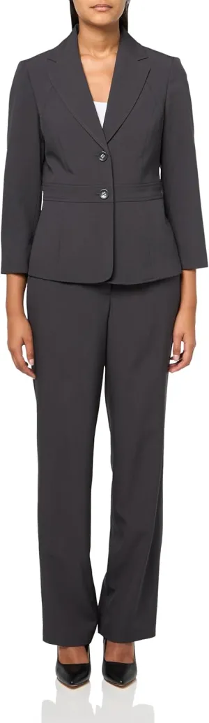 Women's Two Button Blazer & Pant, 2pc Set