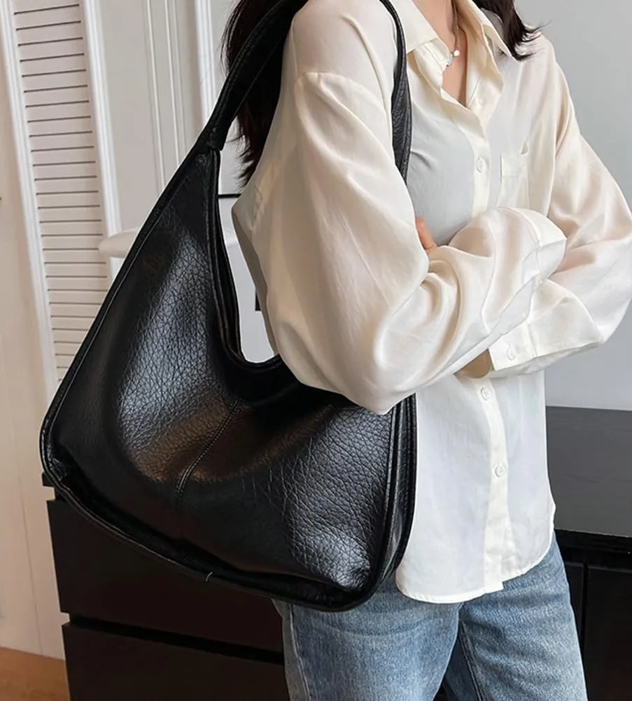 Womens Vintage Tote Bag PU Leather Shoulder Bag TrendyHobo Bag Large Handbag Satchel Purse