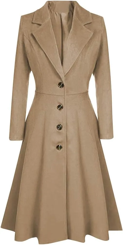 Womens Winter Coat Winter Button Down Lapel Plush Plaid Coat Loose Long Coat Long Coats for Women Long Coats for