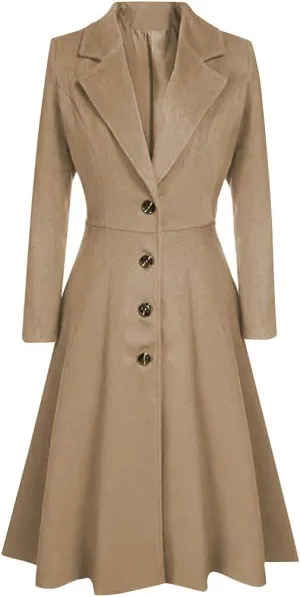 Womens Winter Coat Winter Button Down Lapel Plush Plaid Coat Loose Long Coat Long Coats for Women Long Coats for