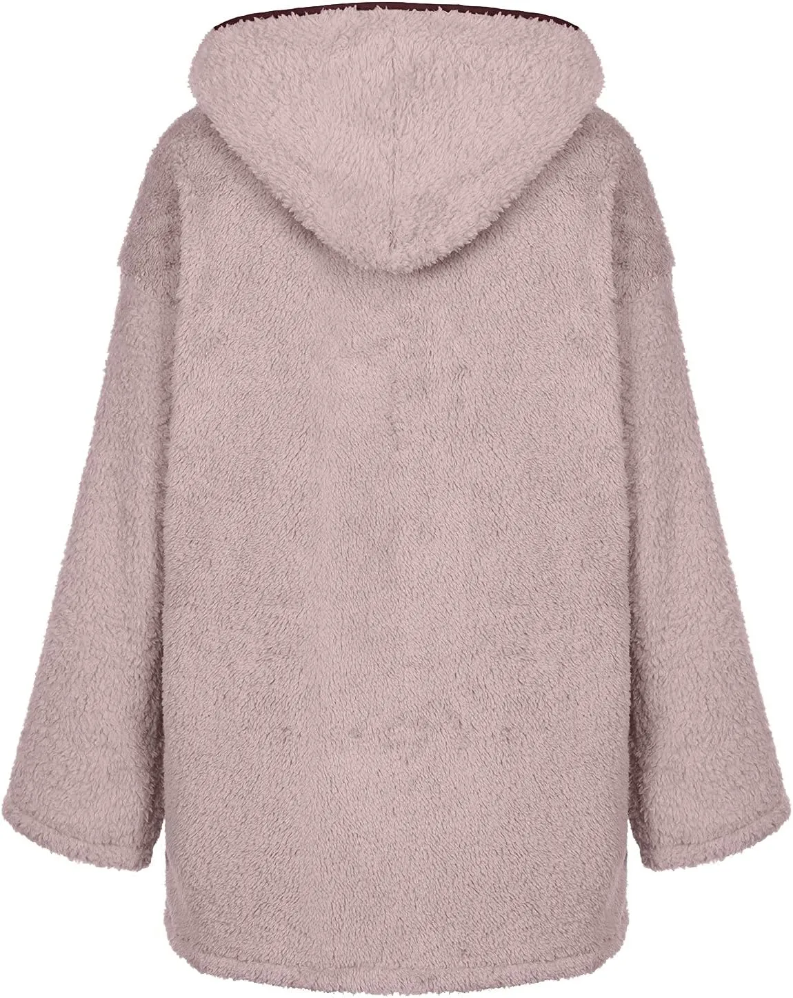 Womens Winter Coats Full Zip Fleece Open Front Cardigan Hoodie Oversized Soft Comfy Plush Sherpa Jacket with Pockets
