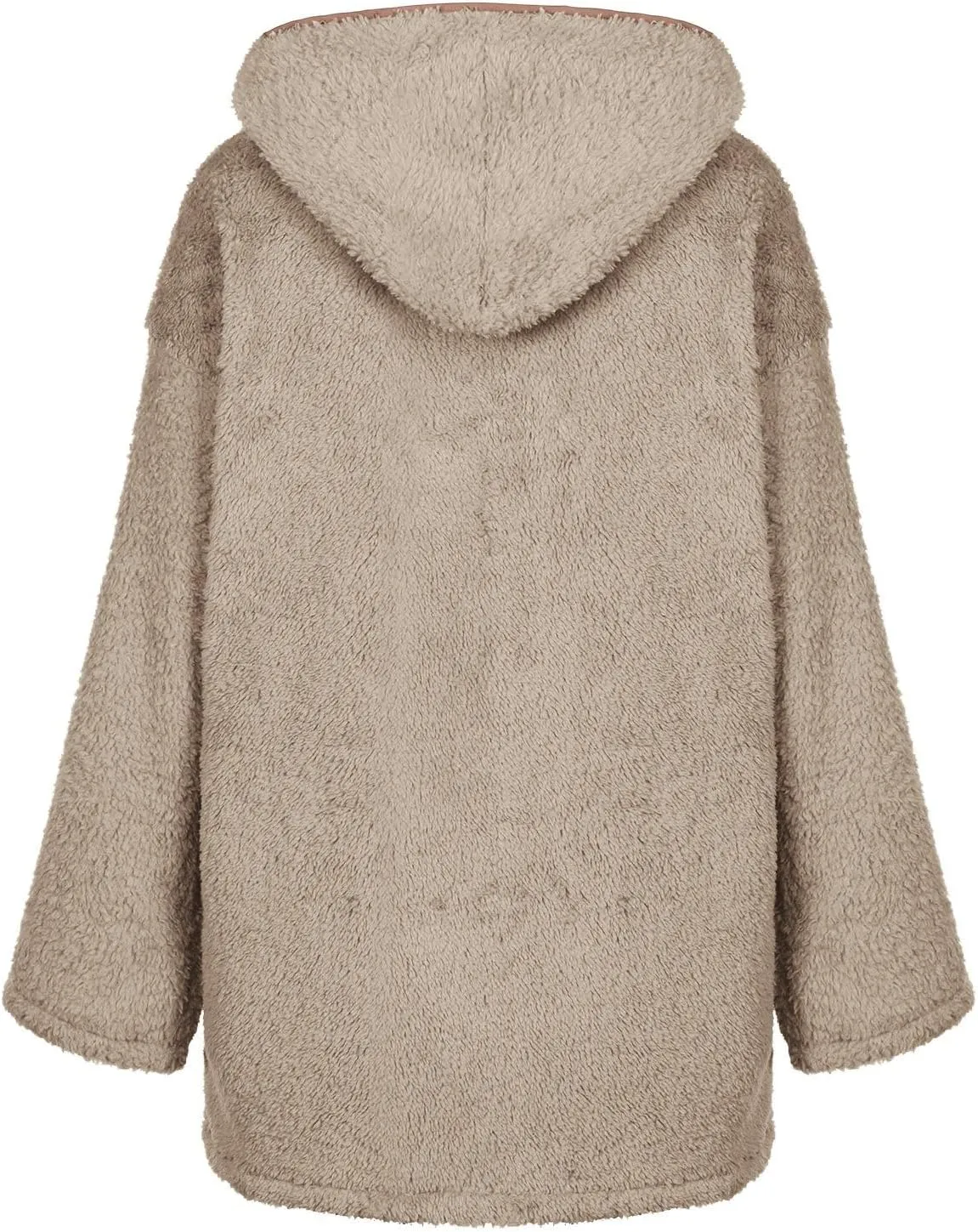 Womens Winter Coats Full Zip Fleece Open Front Cardigan Hoodie Oversized Soft Comfy Plush Sherpa Jacket with Pockets